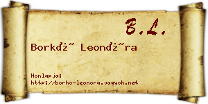 Borkó Leonóra névjegykártya